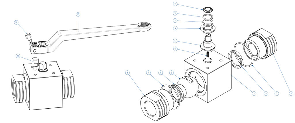 Válvula de bola HERCULES para fluidos no autolubricantes acero inoxidable - materiales - 