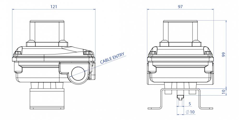 KS1L en aluminio con indicador visual