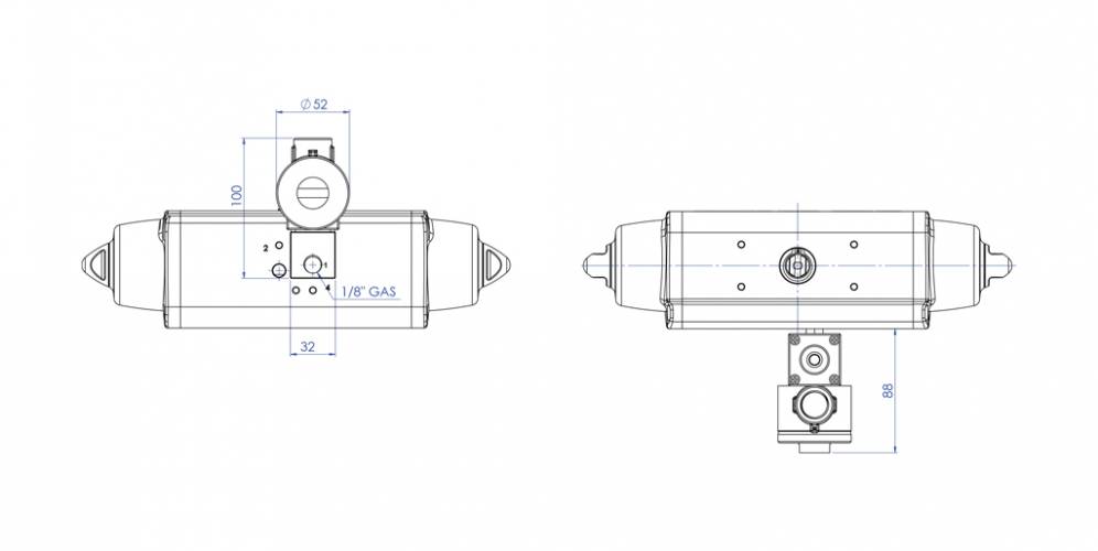 Electroválvula 3/2 NC de 1/8” con bobina ATEX II2GD Exd IIC T4-T6